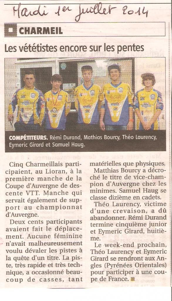 1ere coupe Auvergne DH