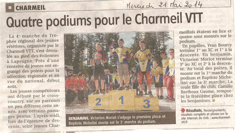 4eme TRJV 2014 : CHARMEIL VTT (LAprugne)